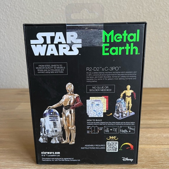 New Fascinations Metal Earth Star Wars R2-D2 & C-3PO Metal Building Kit Sealed - Picture 3 of 7